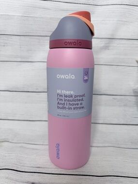 🎀owala Pink Insulated Water Bottle with Built-In Straw 40oz